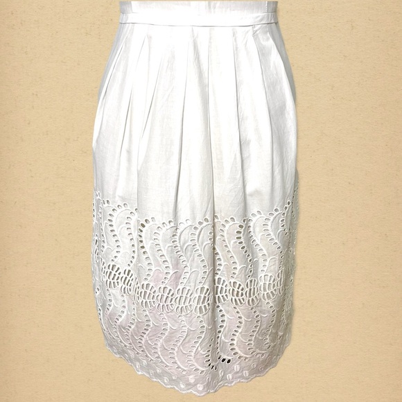 J. Crew White Delaney Eyelet Shift Dress with Pockets 4 Small - Picture 8 of 12